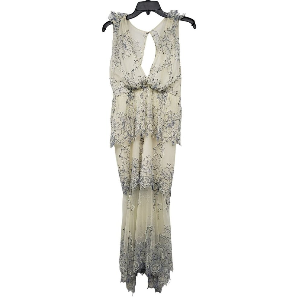 NEW Alice McCall Clementine Midi Dress White Blue Tiered Lace Bridal Coquette - Picture 3 of 16